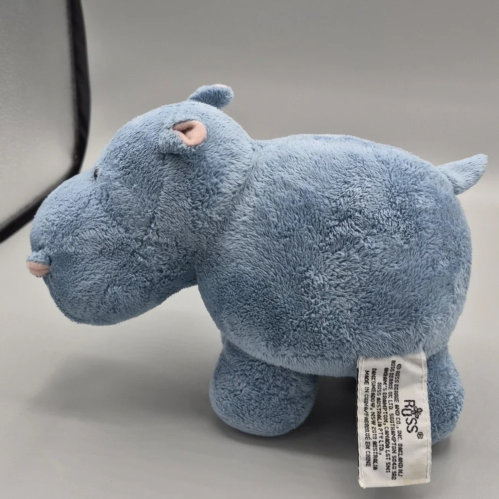 RUSS Blue Hippo Hippopotamus Stuffed Animal Plush Item# 34211 - Picture 2 of 8